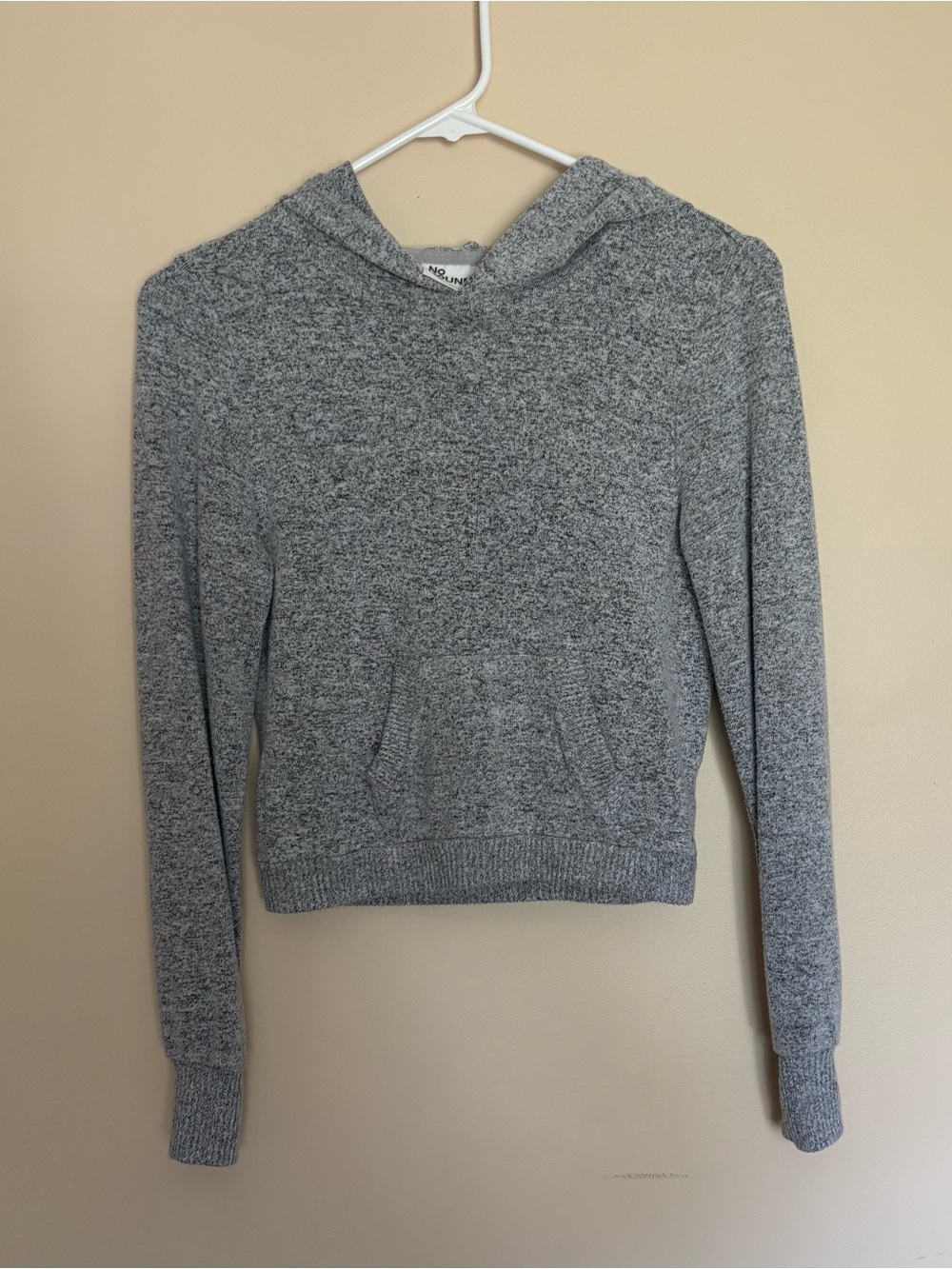 No Boundaries Heather Gray Hooded Pullover Sweater